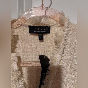 Trixxi Women's Textured Cream Blazer